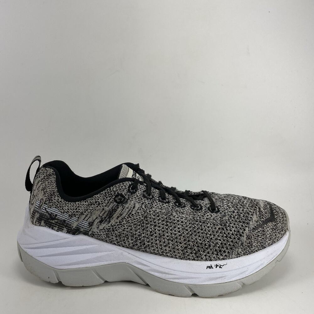 HOKA Mach 4 Road Running Shoes Womens Size 6.5 Black Dark Shadow Low Top Knit